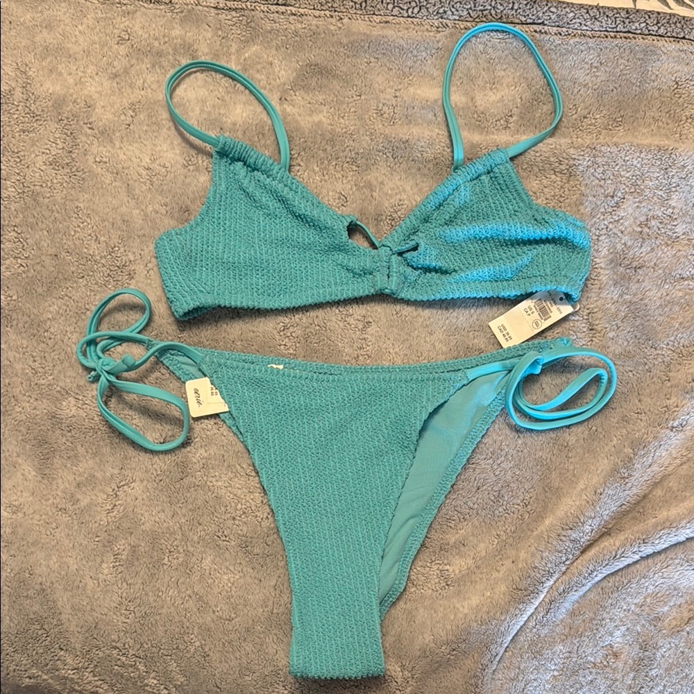 Aerie Blue Textured Bikini Set